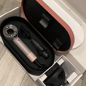 Dyson Hair Dryer in Pink and Black with Accessories